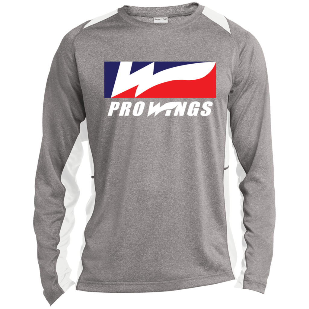 Pro Wings Long Sleeve Heather Colorblock Poly T-Shirt