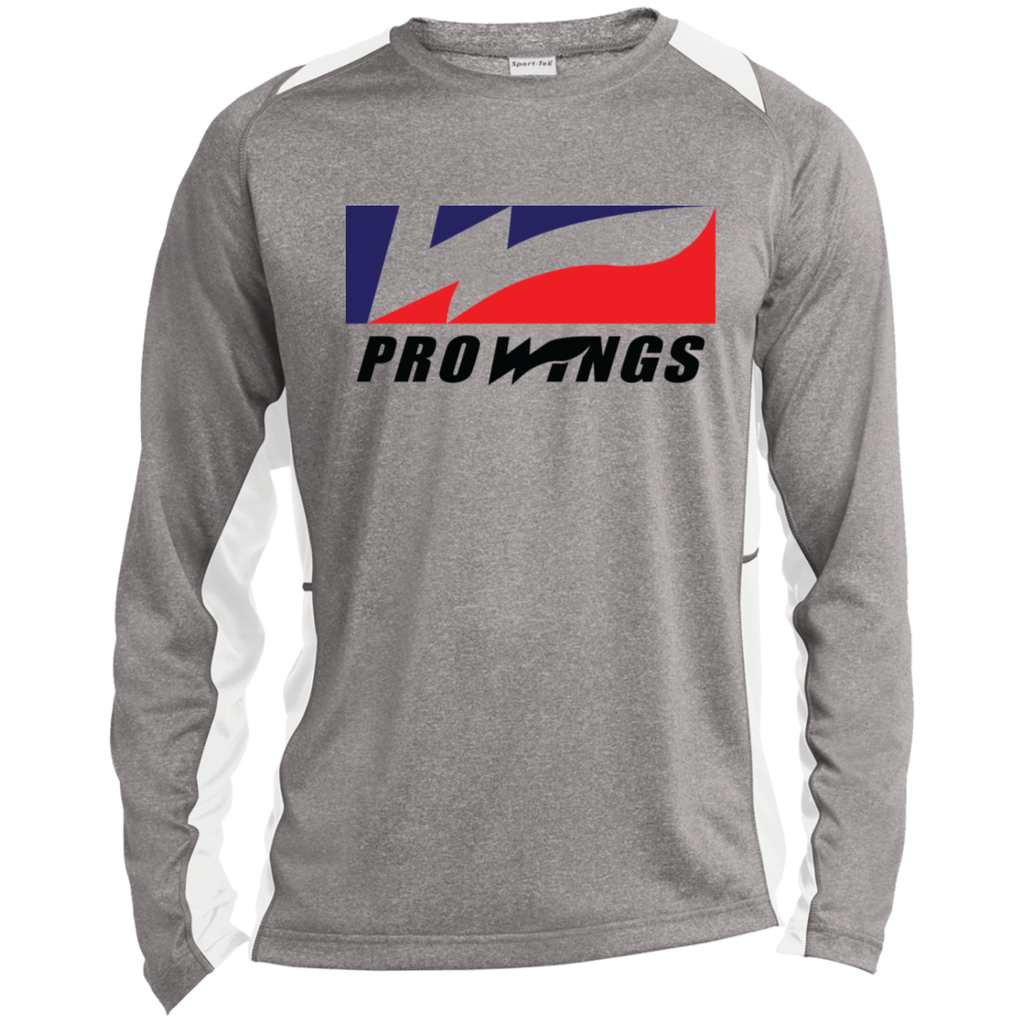 Pro Wings  Long Sleeve Heather Colorblock Poly T-Shirt