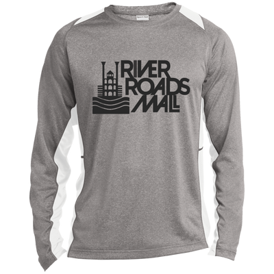 River Roads Mall ST361LS Long Sleeve Heather Colorblock Poly T-Shirt