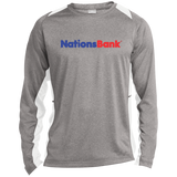 Nations Bank ST361LS Long Sleeve Heather Colorblock Poly T-Shirt