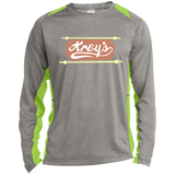 Kreys ST361LS Long Sleeve Heather Colorblock Poly T-Shirt