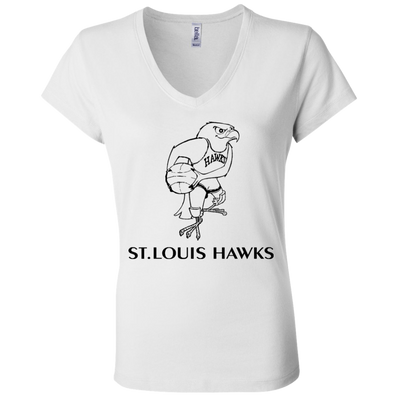 St. Louis Hawks Black B6005 Ladies' Jersey V-Neck T-Shirt