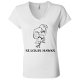 St. Louis Hawks Black B6005 Ladies' Jersey V-Neck T-Shirt