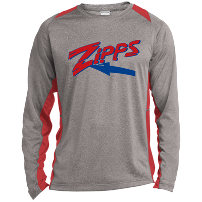 Zips   Long Sleeve Heather Colorblock Poly T-Shirt