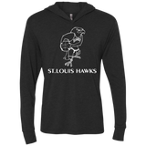 St. Louis Hawks White NL6021 Unisex Triblend LS Hooded T-Shirt