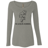 St. Louis Hawks Black NL6731 Ladies' Triblend LS Scoop