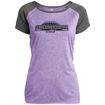 Checkerdome Black LST362 Ladies Heather on Heather Performance T-Shirt