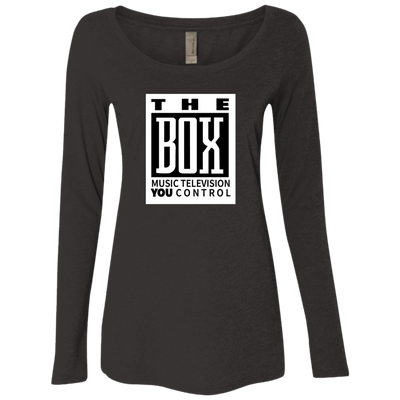 The Box White NL6731 Ladies' Triblend LS Scoop