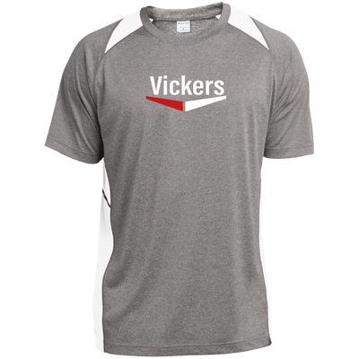 Vickers White ST361 Heather Colorblock Poly T-Shirt