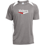 Vickers White ST361 Heather Colorblock Poly T-Shirt