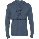 St. Louis Hawks Black NL6021 Unisex Triblend LS Hooded T-Shirt