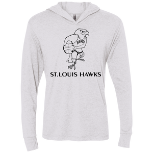 St. Louis Hawks Black NL6021 Unisex Triblend LS Hooded T-Shirt