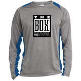 The Box ST361LS Long Sleeve Heather Colorblock Poly T-Shirt