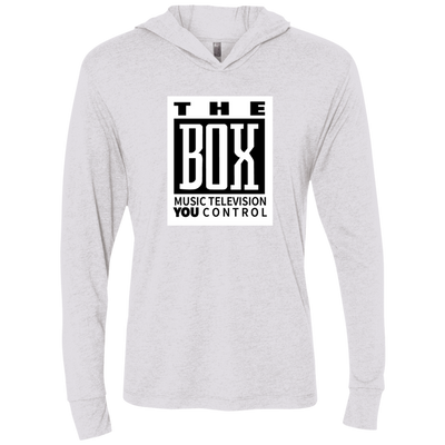 The Box White NL6021 Unisex Triblend LS Hooded T-Shirt