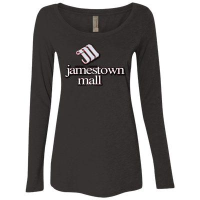 Jamestown Mall White NL6731 Ladies' Triblend LS Scoop