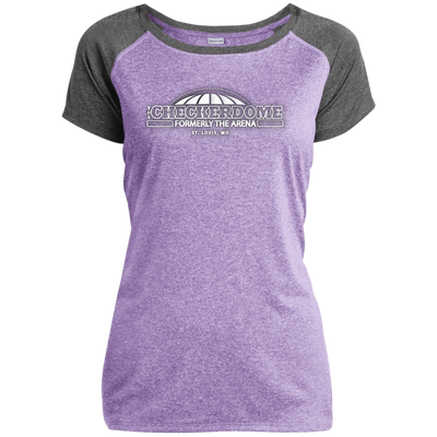 Checkerdome White LST362 Ladies Heather on Heather Performance T-Shirt