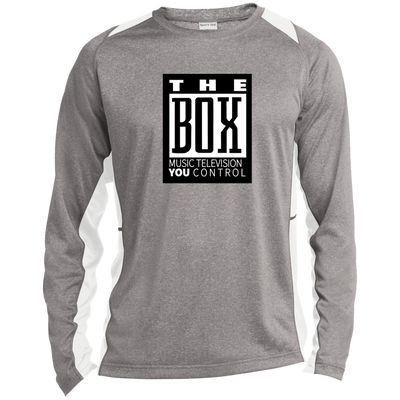 The Box ST361LS Long Sleeve Heather Colorblock Poly T-Shirt