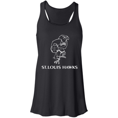 St. Louis Hawks White B8800 Flowy Racerback Tank