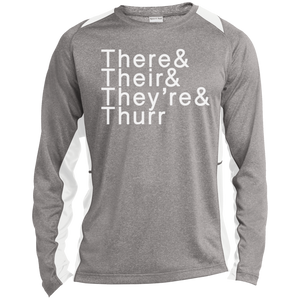 There Their Thurr ST361LS Long Sleeve Heather Colorblock Poly T-Shirt