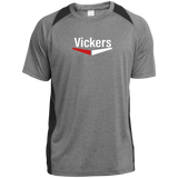 Vickers White ST361 Heather Colorblock Poly T-Shirt