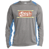 Kreys ST361LS Long Sleeve Heather Colorblock Poly T-Shirt