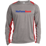 Nations Bank ST361LS Long Sleeve Heather Colorblock Poly T-Shirt