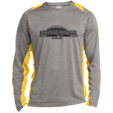 Checkerdome Black ST361LS Long Sleeve Heather Colorblock Poly T-Shirt