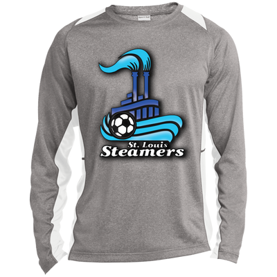 ST361LS Long Sleeve Heather Colorblock Poly T-Shirt