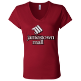 Jamestown Mall White B6005 Ladies' Jersey V-Neck T-Shirt