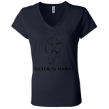 St. Louis Hawks Black B6005 Ladies' Jersey V-Neck T-Shirt