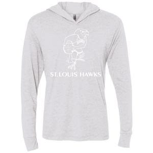 St. Louis Hawks White NL6021 Unisex Triblend LS Hooded T-Shirt