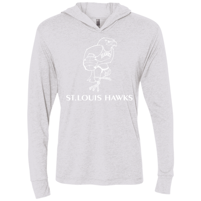 St. Louis Hawks White NL6021 Unisex Triblend LS Hooded T-Shirt