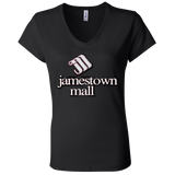 Jamestown Mall White B6005 Ladies' Jersey V-Neck T-Shirt