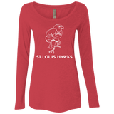 St. Louis Hawks White NL6731 Ladies' Triblend LS Scoop