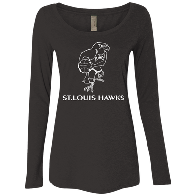 St. Louis Hawks White NL6731 Ladies' Triblend LS Scoop