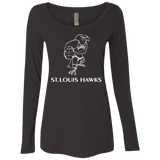 St. Louis Hawks White NL6731 Ladies' Triblend LS Scoop