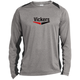 Vickers Black ST361LS Long Sleeve Heather Colorblock Poly T-Shirt