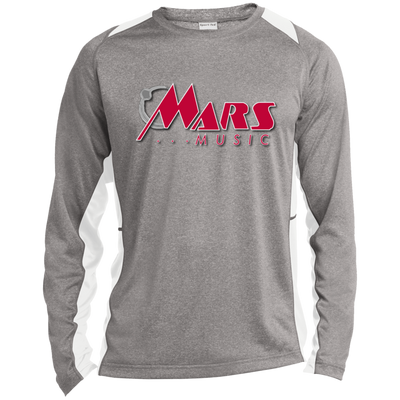 Mars Music ST361LS Long Sleeve Heather Colorblock Poly T-Shirt