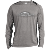 Checkerdome White ST361LS Long Sleeve Heather Colorblock Poly T-Shirt