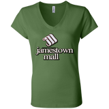 Jamestown Mall White B6005 Ladies' Jersey V-Neck T-Shirt