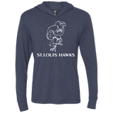 St. Louis Hawks White NL6021 Unisex Triblend LS Hooded T-Shirt