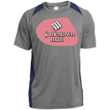 Jamestown Mall Red ST361 Heather Colorblock Poly T-Shirt