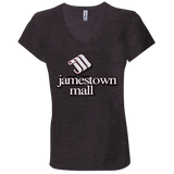 Jamestown Mall White B6005 Ladies' Jersey V-Neck T-Shirt