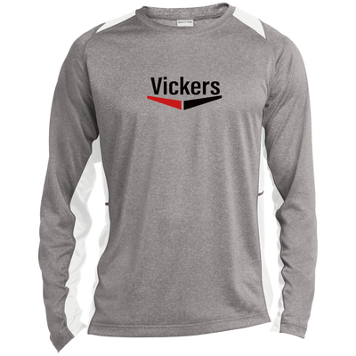 Vickers Black ST361LS Long Sleeve Heather Colorblock Poly T-Shirt