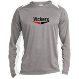 Vickers Black ST361LS Long Sleeve Heather Colorblock Poly T-Shirt