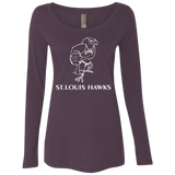 St. Louis Hawks White NL6731 Ladies' Triblend LS Scoop