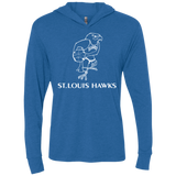 St. Louis Hawks White NL6021 Unisex Triblend LS Hooded T-Shirt