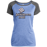 Jamestown Mall White LST362 Ladies Heather on Heather Performance T-Shirt