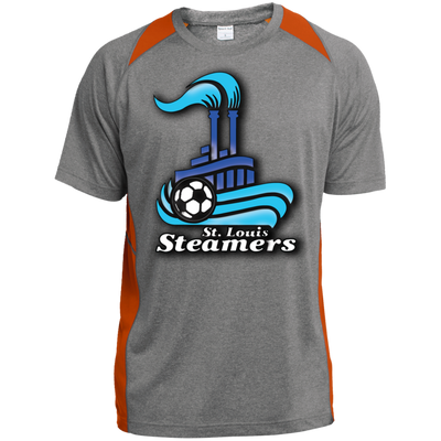 St. Louis Steamers White ST361 Heather Colorblock Poly T-Shirt