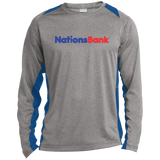 Nations Bank ST361LS Long Sleeve Heather Colorblock Poly T-Shirt